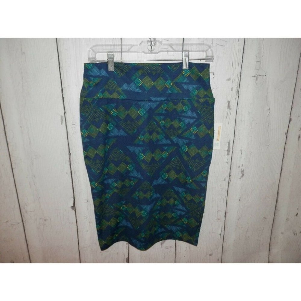 NEW Lularoe Medium Cassie Aztek Print Stretch Pencil Knee Length Skirt NWT 2904